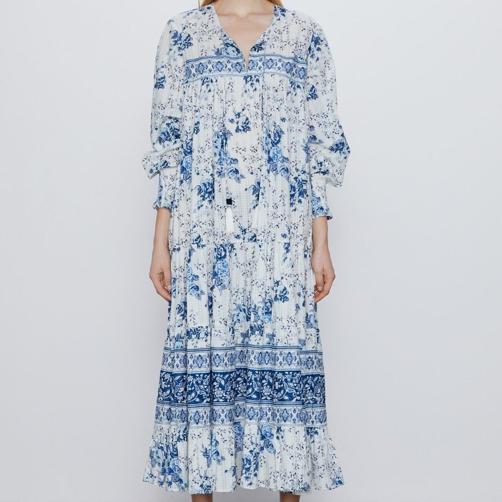 NWT Zara long print dress